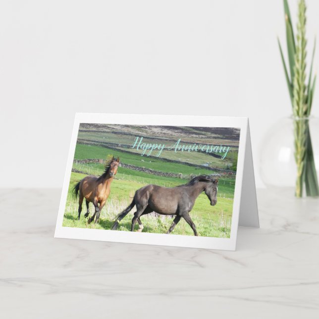 Carte d'anniversaire des chevaux (Devant)