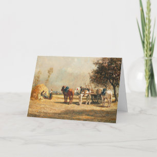 Carte d'anniversaire des chevaux de ferme