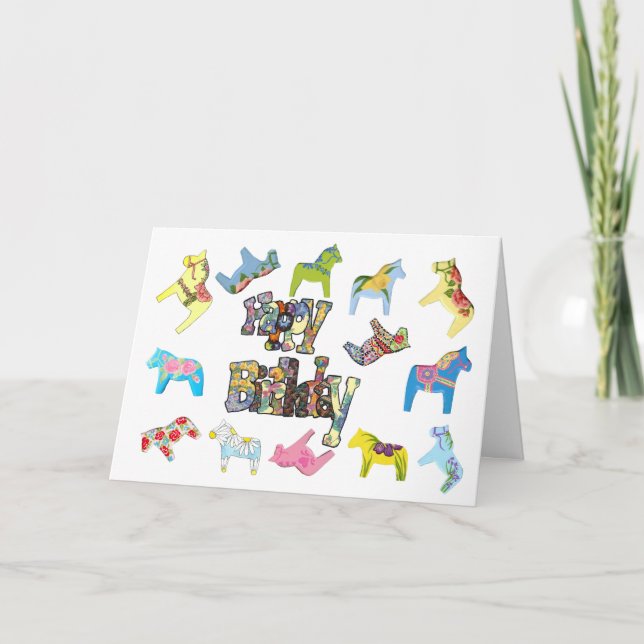 Carte d'anniversaire des Chevaux de fleurs (Devant)