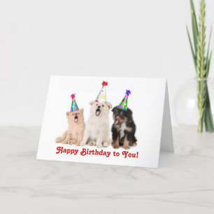 Carte d'anniversaire des Chiots chanteurs