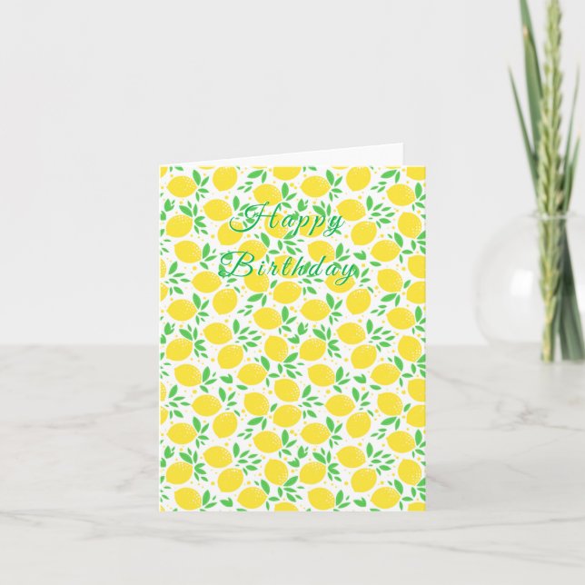 Carte d'anniversaire des citrons jaunes (Devant)