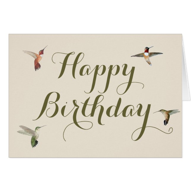 Carte d'anniversaire des colibris (Devant horizontal)