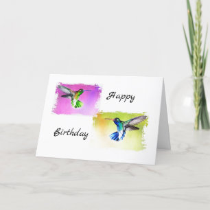 Carte d'anniversaire des colibris