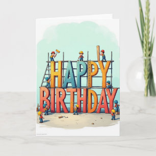 Carte d'anniversaire des constructeurs