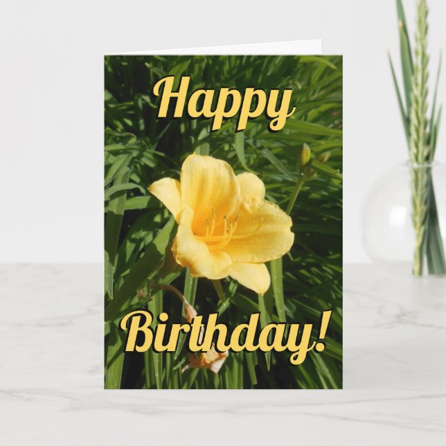 Carte d'anniversaire des fleurs jaunes (Devant)
