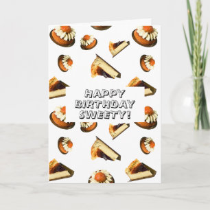 Carte d'anniversaire des gâteaux sucrés