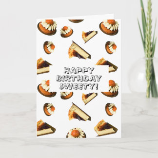 Carte d'anniversaire des gâteaux sucrés