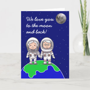 Carte d'anniversaire des grands-parents astronaute