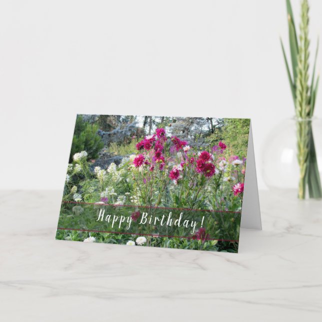 Carte d'anniversaire des jardins anglais (Devant)