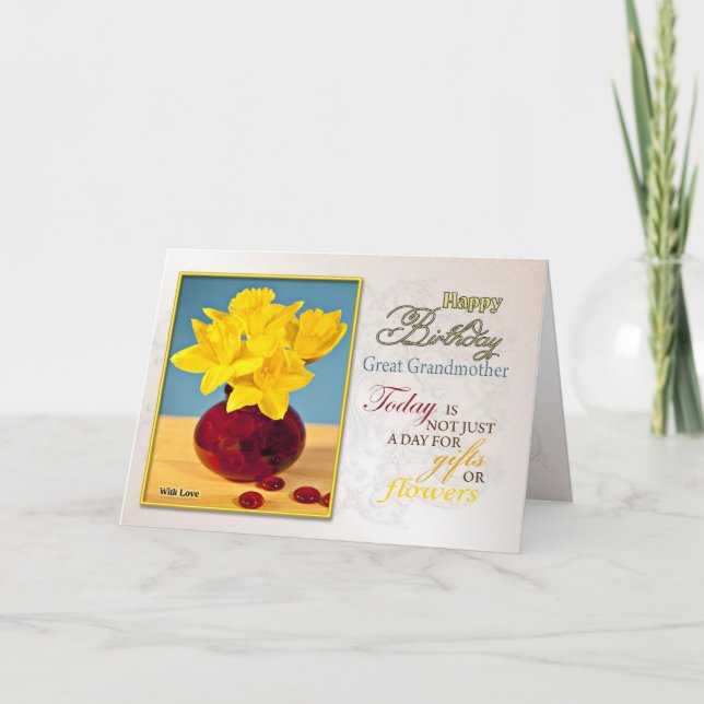Carte d'anniversaire des jonquilles d'or Grand-mèr (Devant)