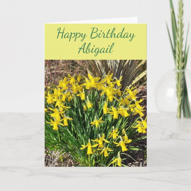 Carte d'anniversaire des jonquilles jaunes printan (Devant)