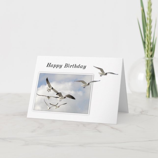 Carte d'anniversaire des mouettes (Devant)