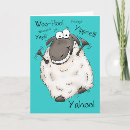 Carte d'anniversaire des moutons caricaturaux supe
