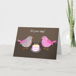 Carte d'anniversaire des oiseaux