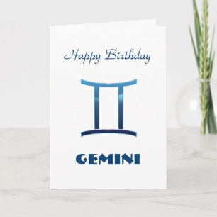 Carte d'anniversaire des panneaux Zodiac Gemini bl