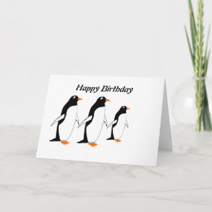 Carte d'anniversaire des pingouins