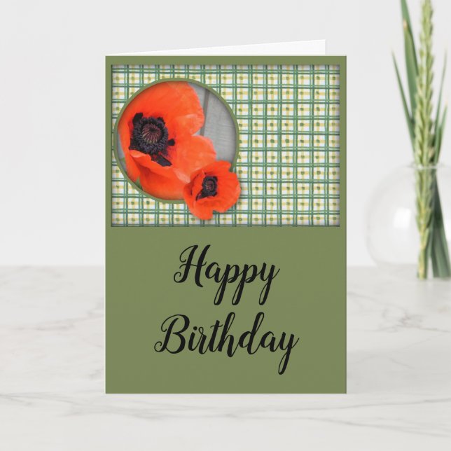 Carte d'anniversaire des Poppies orientales (Devant)