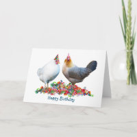 Carte d'anniversaire des poulets de fête