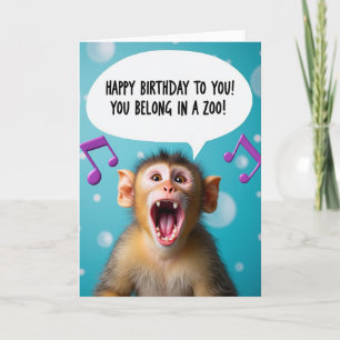Carte d'anniversaire des primates qui crient