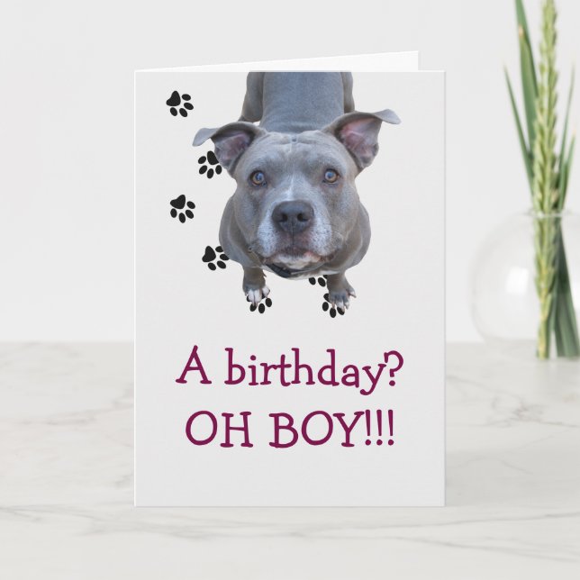 Carte d'anniversaire des rebuts de table Pitbull (Devant)