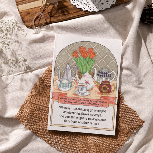 Carte d'anniversaire des théières rafraîchissantes (Créateur téléchargé)