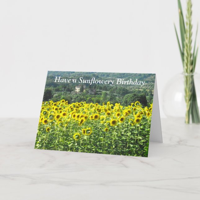 Carte d'anniversaire des tournesols (Devant)