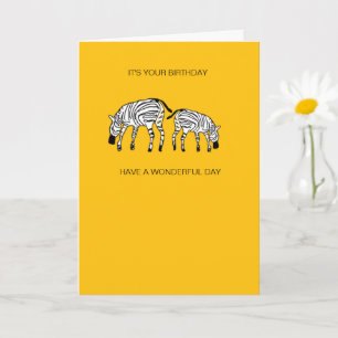 Carte d'anniversaire des Zèbres kényans mignonnes