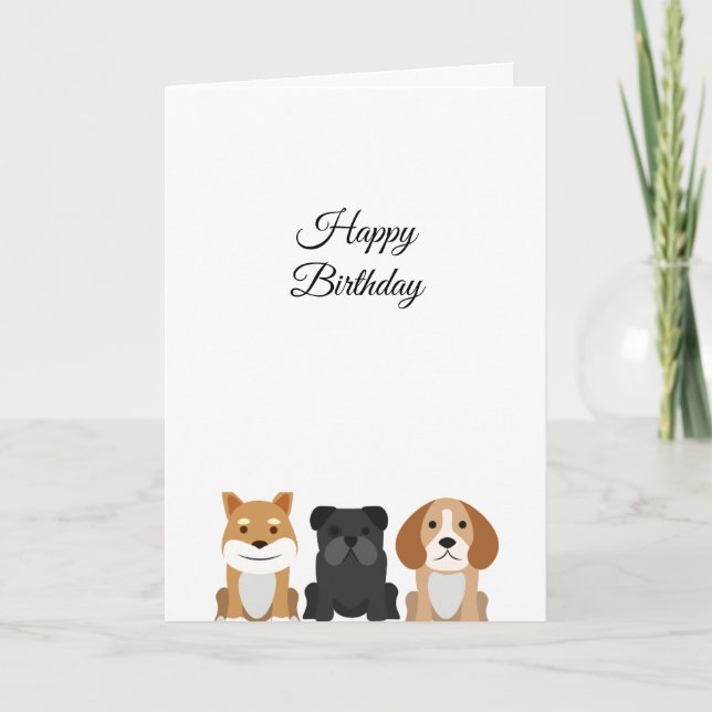 Carte d'anniversaire design pour chiens mignons (Devant)