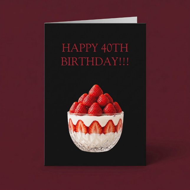 Carte d'anniversaire dessert aux fraises (Créateur téléchargé)