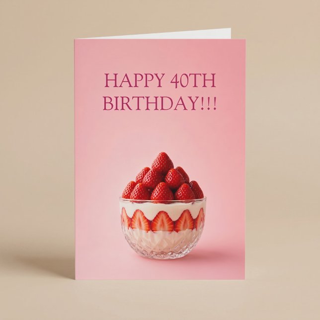 Carte d'anniversaire dessert aux fraises (Créateur téléchargé)