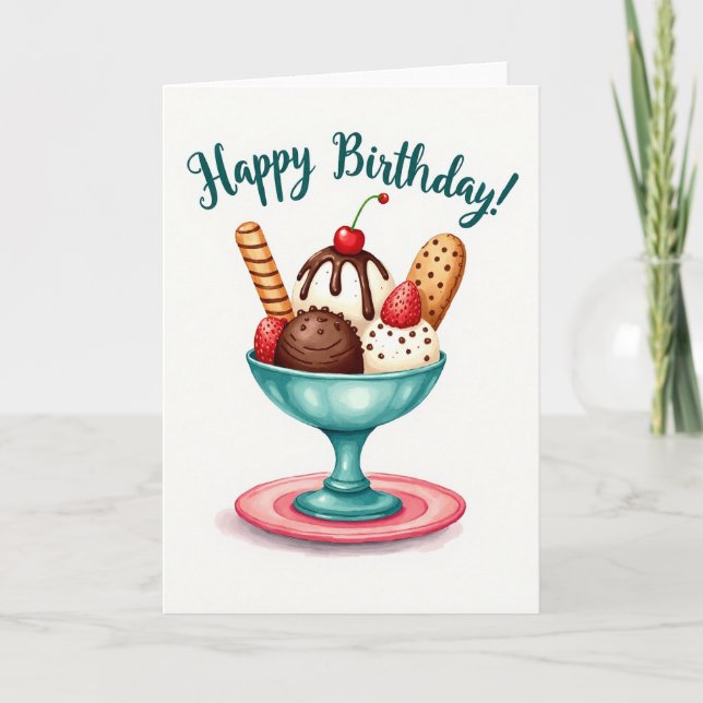 Carte d'anniversaire Dessert Delight (Devant)