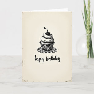 Carte d'anniversaire dessert gravée
