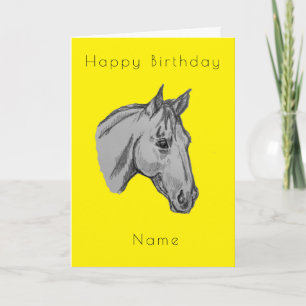 Carte d'anniversaire Dessin de cheval
