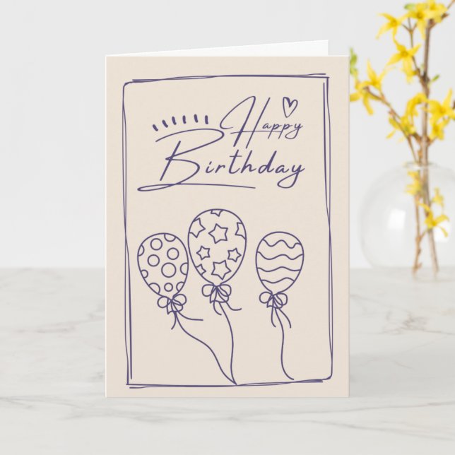 Carte d'anniversaire dessinée à la main (Fleur jaune)