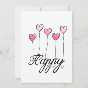 Carte d'anniversaire dessinée à la main avec ballo