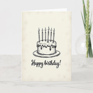 Carte d'anniversaire dessinée à la main douce