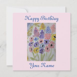 Carte d'anniversaire d'été Appartement Fleur sauva
