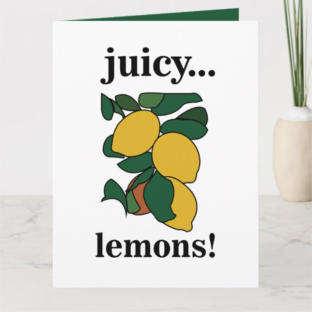 Carte d'anniversaire d'été Citron Fruit Citronné (Devant)