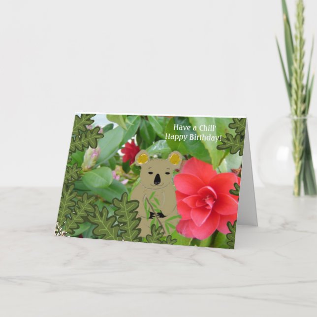 Carte d'anniversaire détente Koala (Devant)