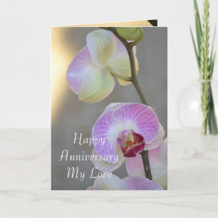 Carte d'anniversaire d'expression d'orchidée rose