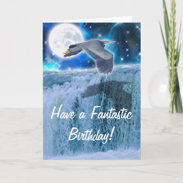 Carte d'anniversaire d'imaginaire de héron, de (Devant)