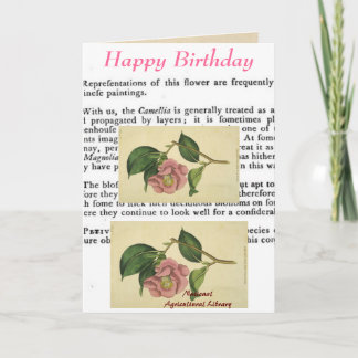 Carte d'anniversaire d'impression botanique
