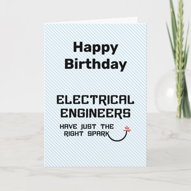 Carte d'anniversaire d'ingénieurs électriciens ave (Devant)