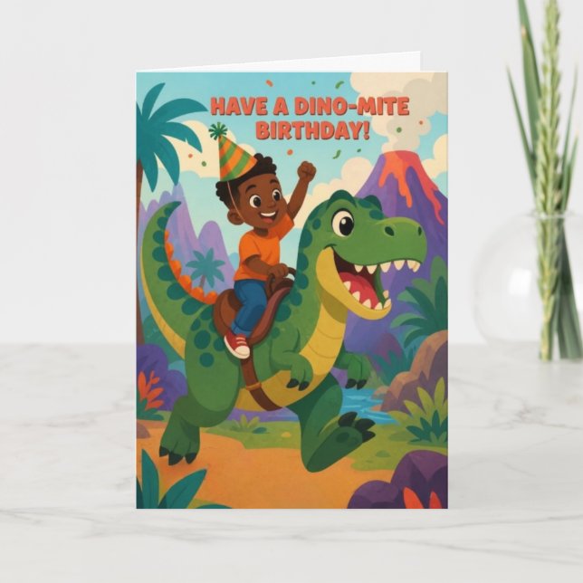 Carte d'anniversaire Dino-Mite (Devant)