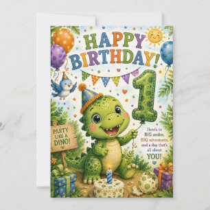 Carte d'anniversaire Dino-Mite de Rex pour 1 an