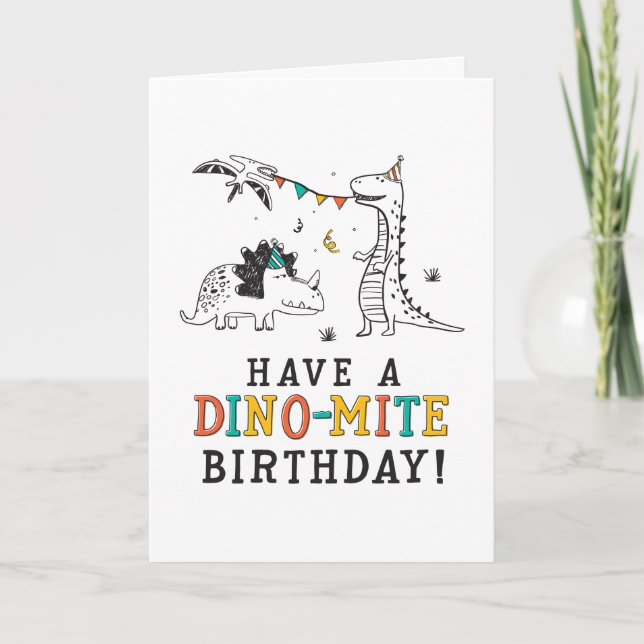 Carte d'anniversaire Dino-mite Dinosaur (Devant)