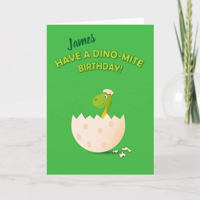 Carte d'anniversaire Dino personnalisée (Devant)