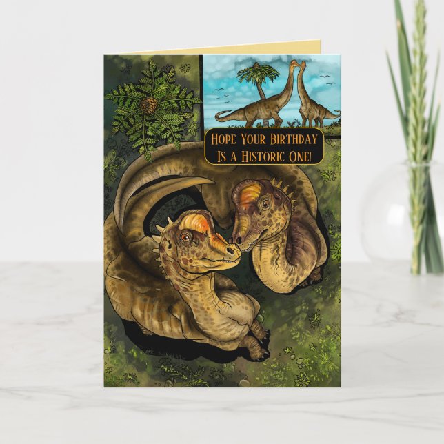 Carte d'anniversaire Dino préhistorique (Devant)
