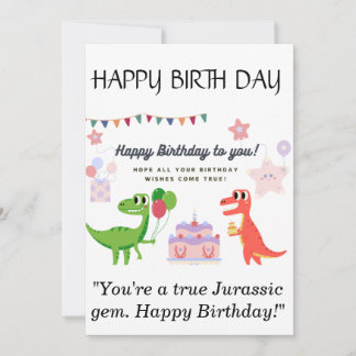 Carte d'anniversaire Dinosaur