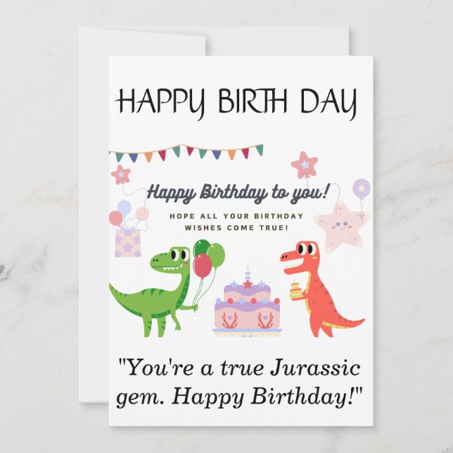 Carte d'anniversaire Dinosaur (Devant)